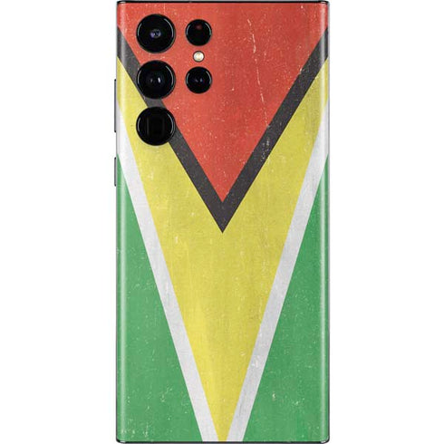 Guyana Flag Distressed Galaxy S22 Ultra Skin